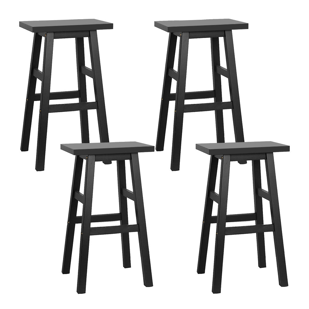 Baden Bar Stools - Black Wooden Counter Chairs (Set of 4)