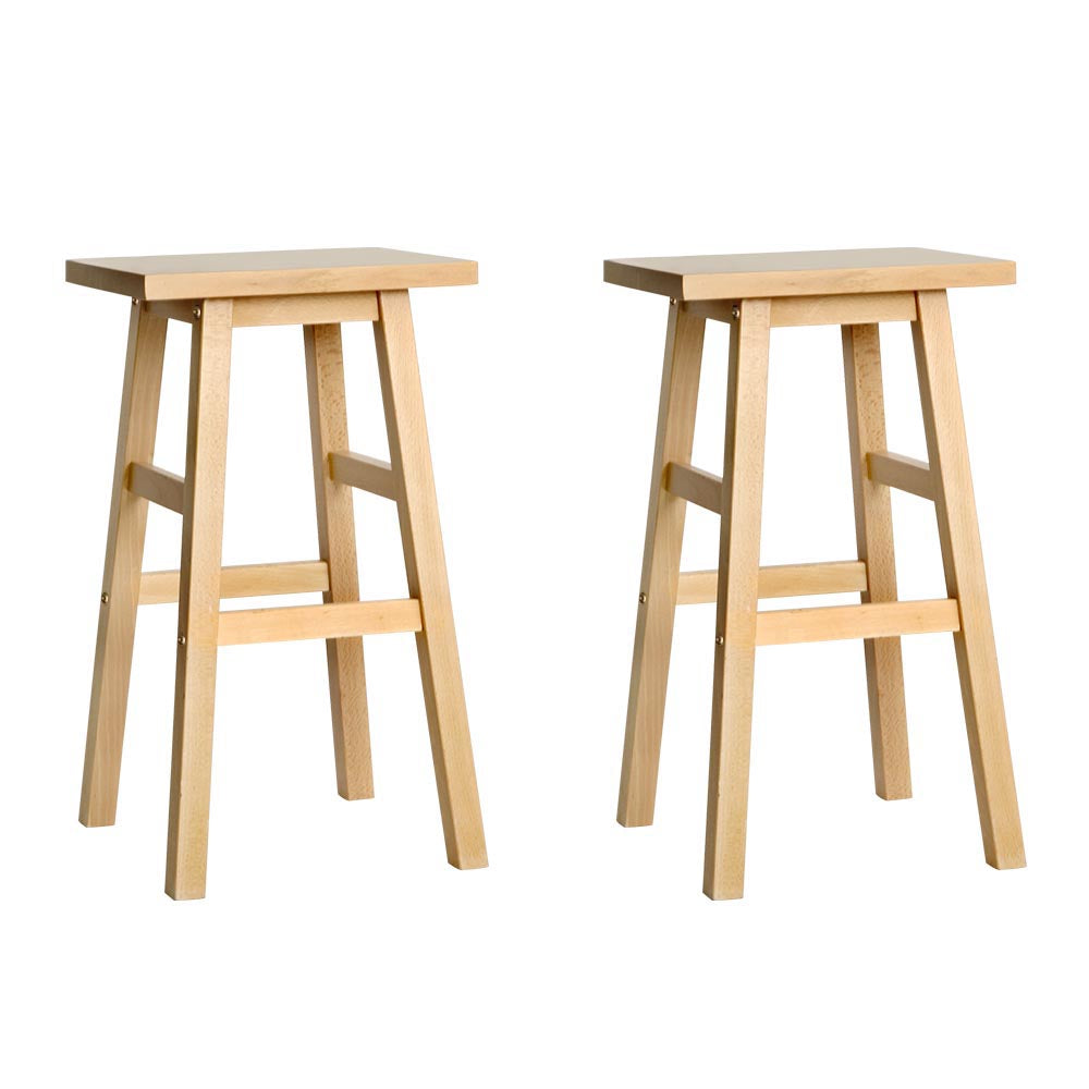 Baden Natural Wood Bar Stools - Set of 2