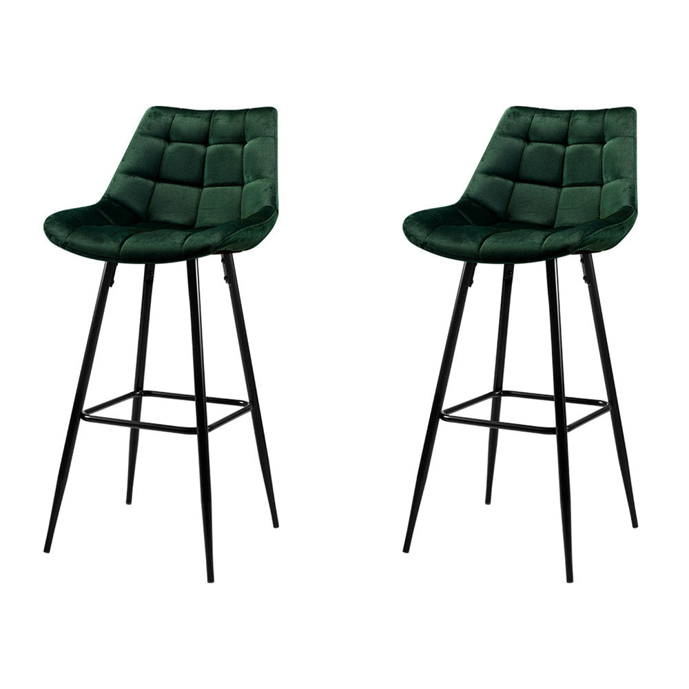 Brianna Velvet Fabric Bar Stool (Set of 2)