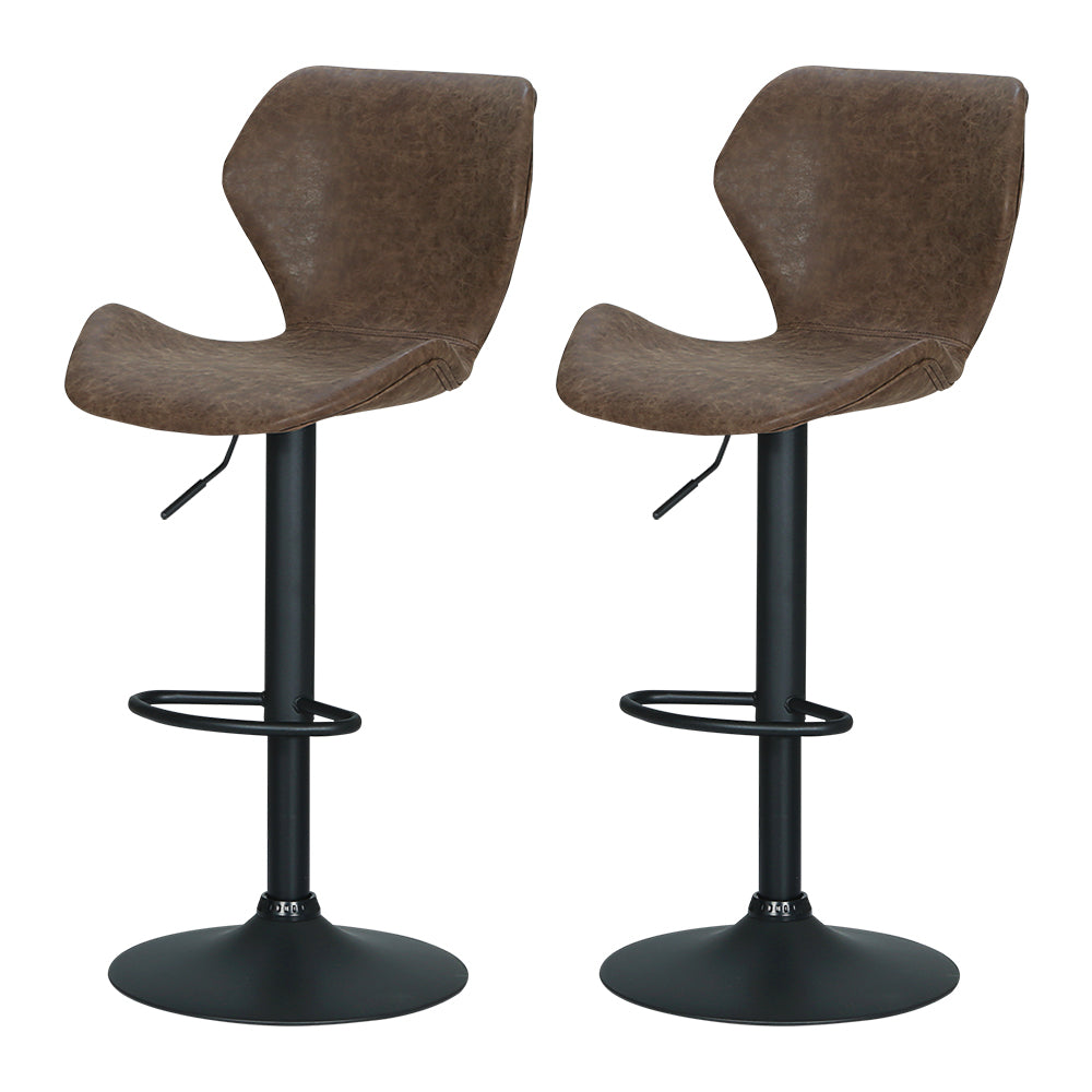 Frawley Vintage Swivel Bar Stools - Brown (Set of 2)