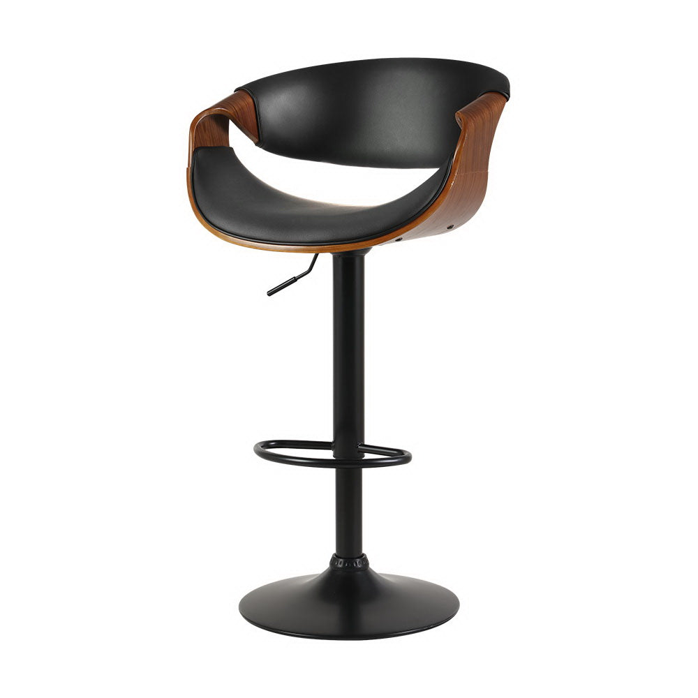 Ambrus Gas Lift Leather Bar Stool with Armrest