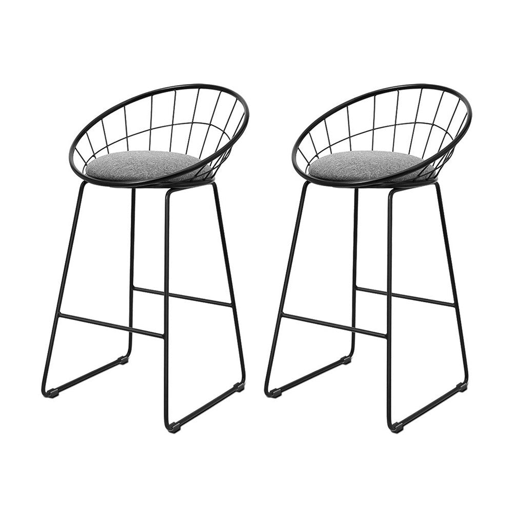 Artiss 2x Bar Stools Padded Seat Metal