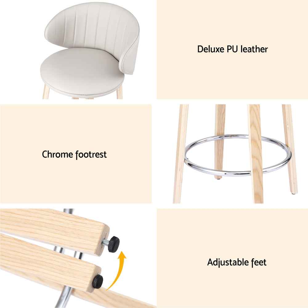Contoured Leather Bar Stools