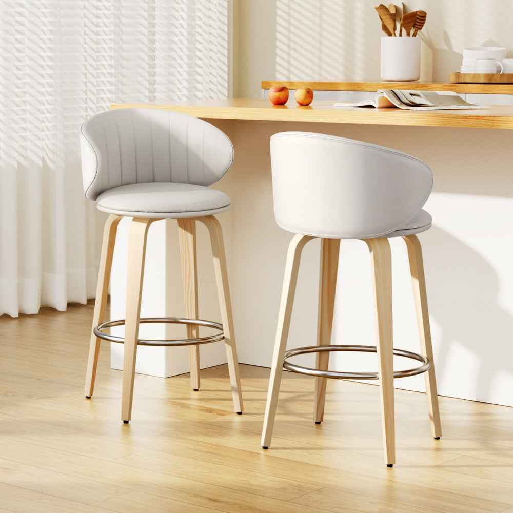 Contoured Leather Bar Stools