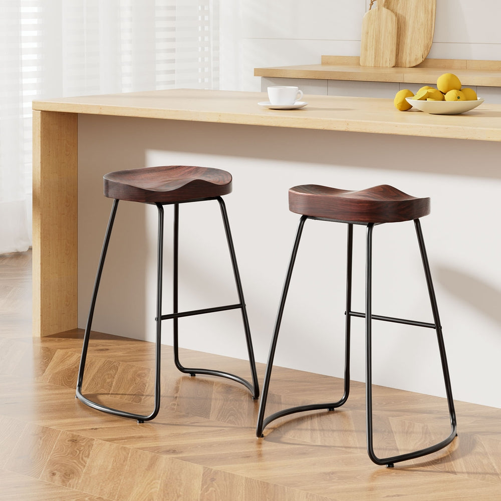 Nordic Counter Stools (set of 4) - Dark Elm wood