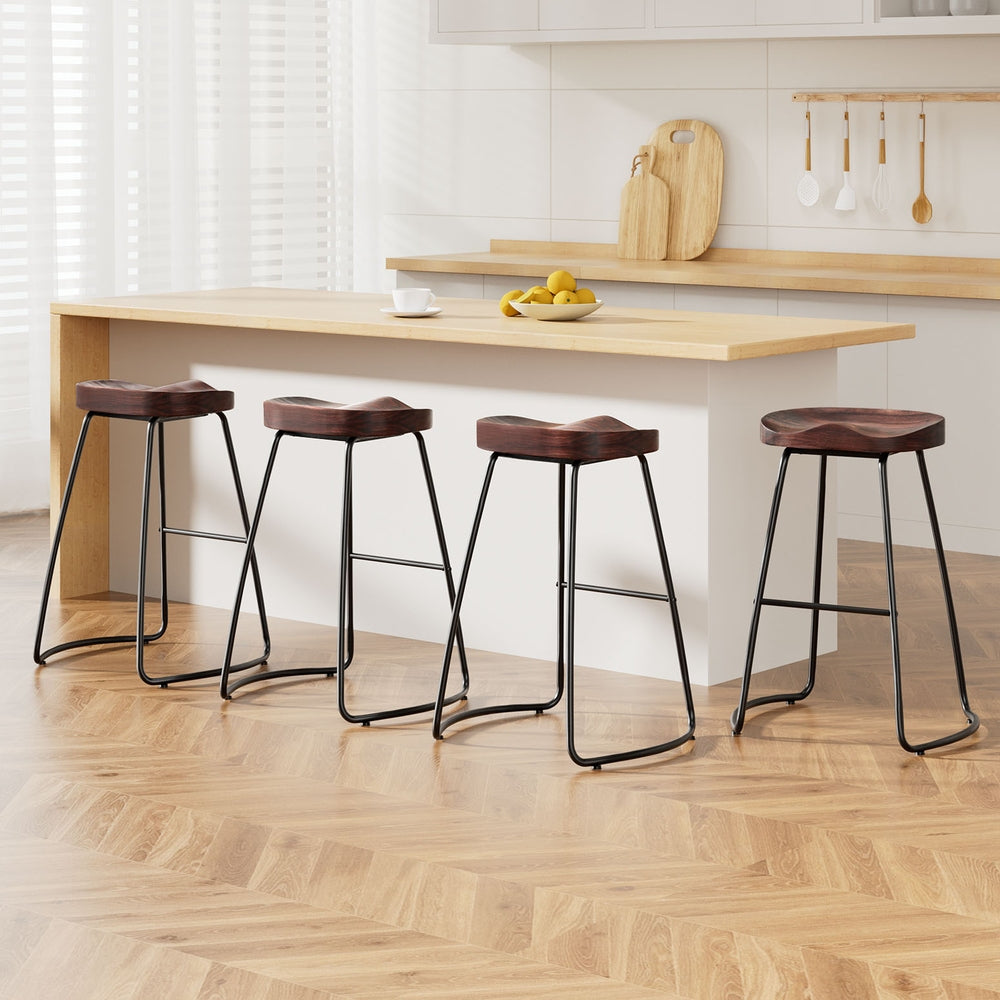 Nordic Counter Stools (set of 4) - Dark Elm wood