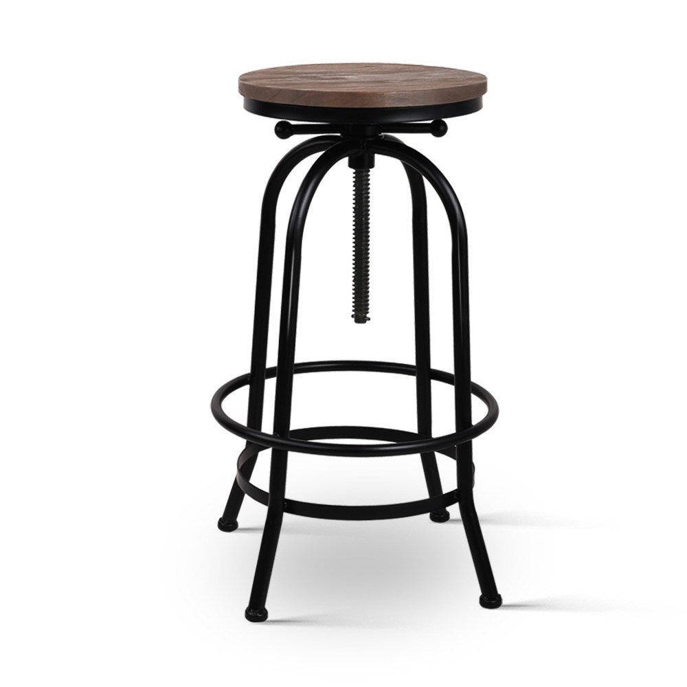 Drift Industrial Bar Stool Wooden Swivel x 1