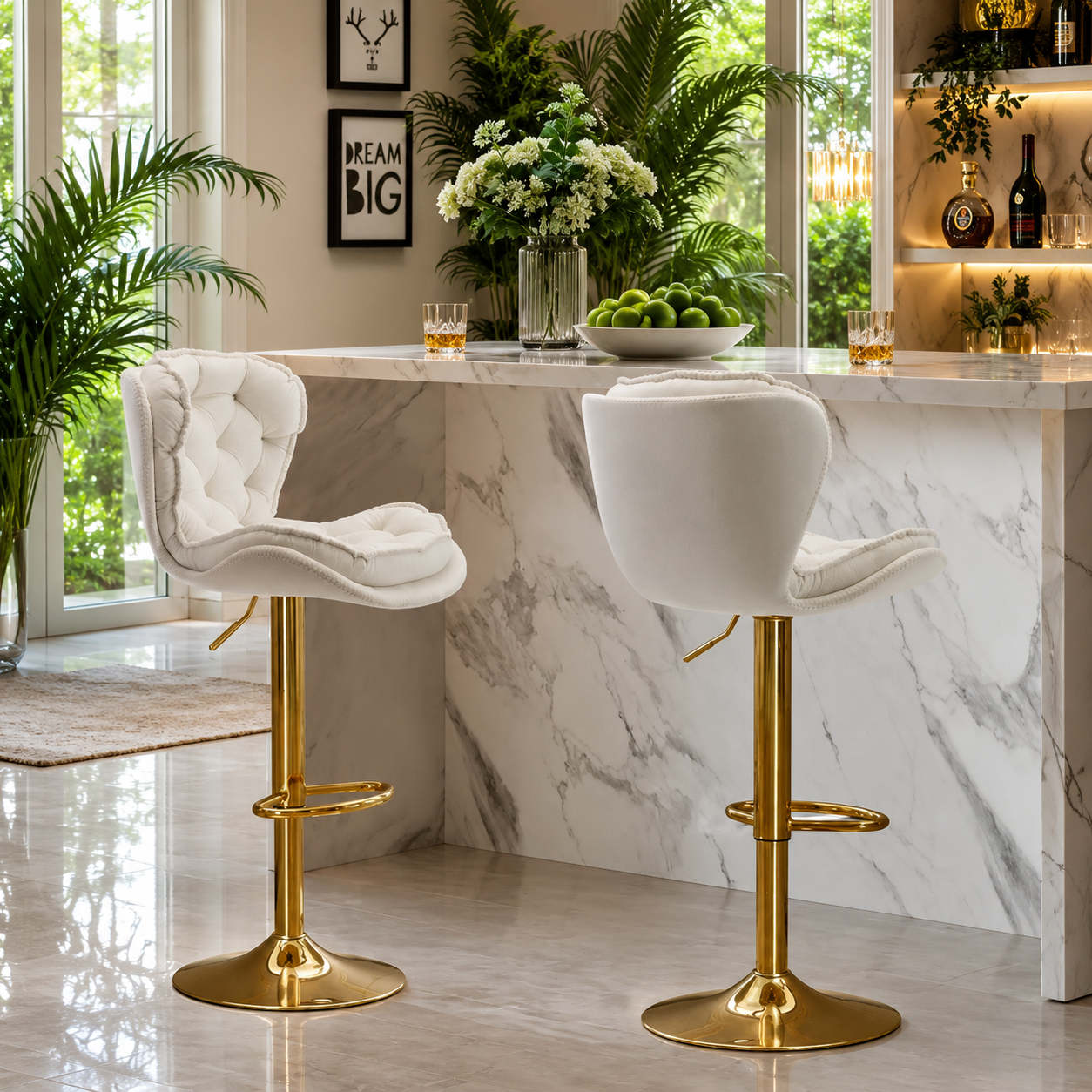 Luxe Swivel Bar Stools x 2