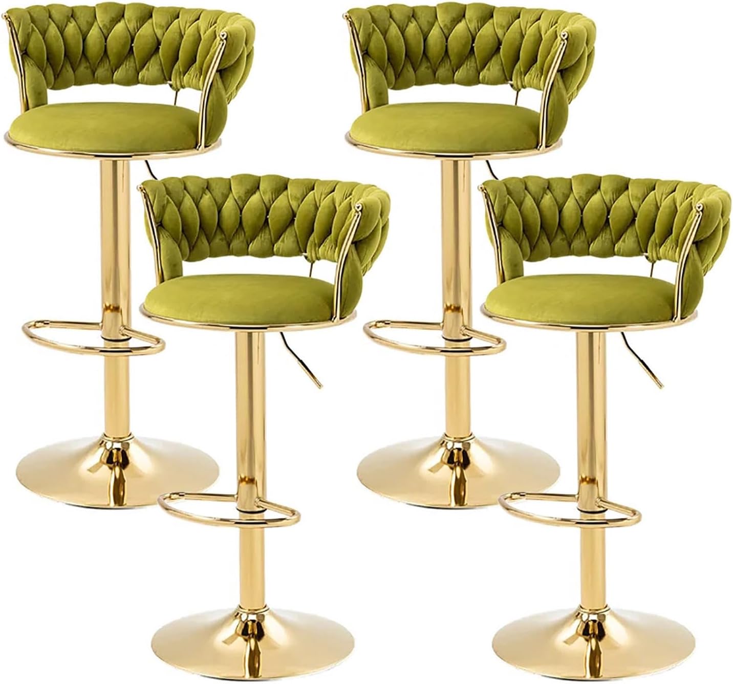 SERENITà 2x Height Adjustable Swivel Bar Stool Velvet